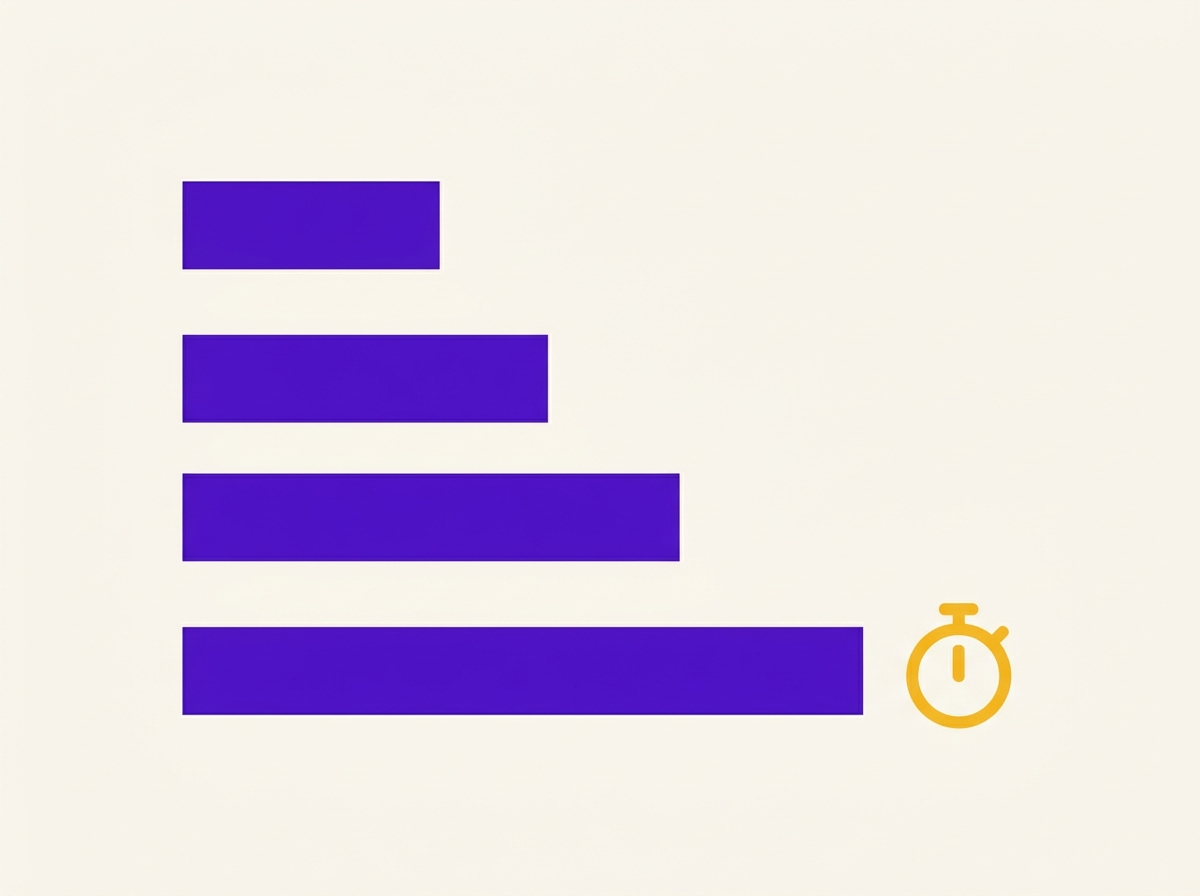 A speedometer swept to the fast end beside a browser window, representing page load speed.